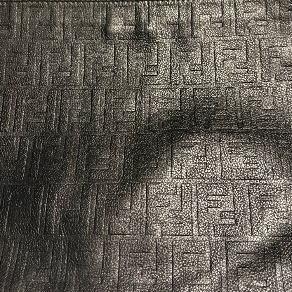 Vintage Fendi Embossed Black Leather Bag comes with COA - Picture 9 of 14